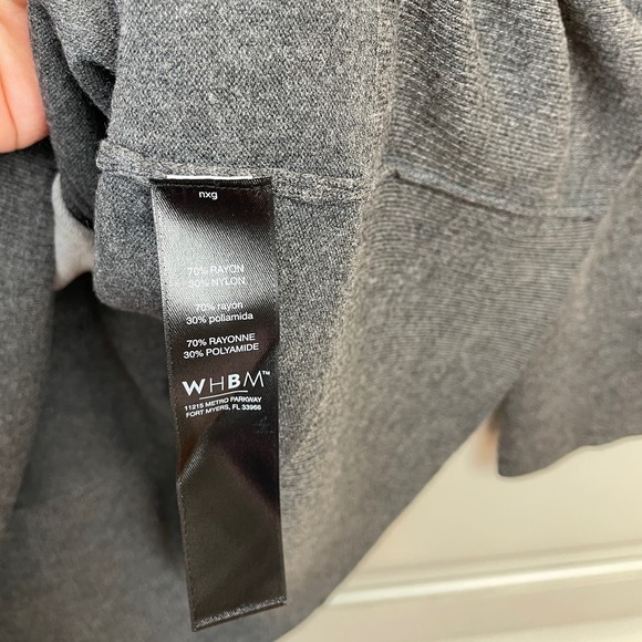 WHITE HOUSE BLACK MARKET Color Block Black Gray V-Neck Tunic Sweater Sz M NWT - Picture 5 of 11